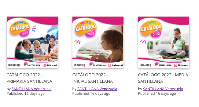 CATÁLOGOS 2022: Educación Inicial, Primaria y Media